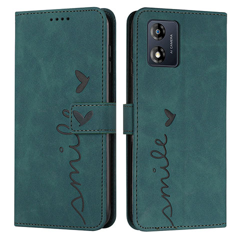 Coque Portefeuille Livre Cuir Etui Clapet Y03X pour Motorola Moto E13 Vert