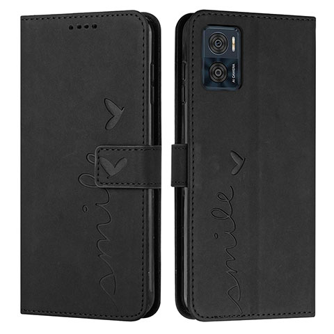 Coque Portefeuille Livre Cuir Etui Clapet Y03X pour Motorola Moto E22 Noir