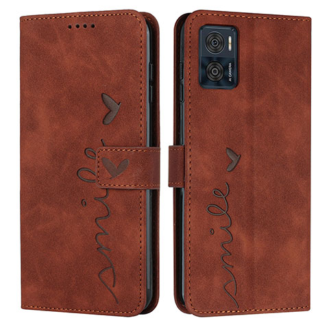 Coque Portefeuille Livre Cuir Etui Clapet Y03X pour Motorola Moto E22i Marron