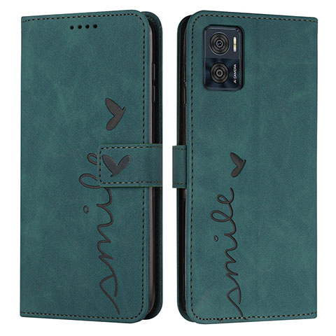 Coque Portefeuille Livre Cuir Etui Clapet Y03X pour Motorola Moto E22i Vert