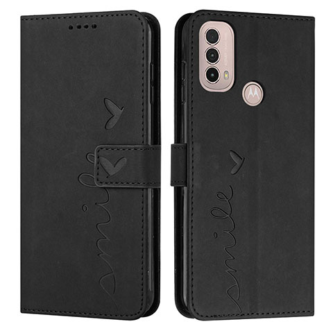 Coque Portefeuille Livre Cuir Etui Clapet Y03X pour Motorola Moto E40 Noir