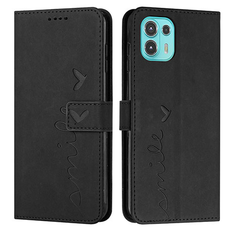 Coque Portefeuille Livre Cuir Etui Clapet Y03X pour Motorola Moto Edge 20 Lite 5G Noir