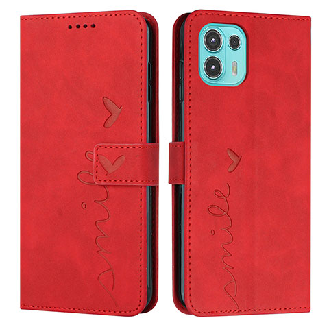 Coque Portefeuille Livre Cuir Etui Clapet Y03X pour Motorola Moto Edge 20 Lite 5G Rouge