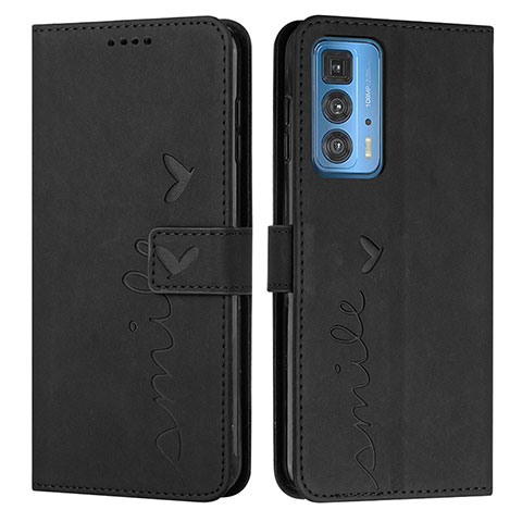 Coque Portefeuille Livre Cuir Etui Clapet Y03X pour Motorola Moto Edge 20 Pro 5G Noir