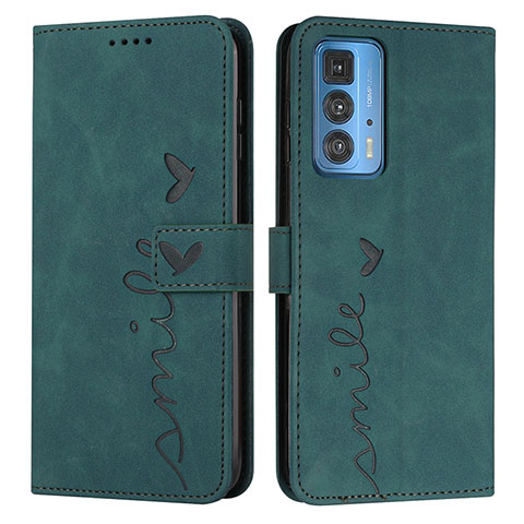 Coque Portefeuille Livre Cuir Etui Clapet Y03X pour Motorola Moto Edge 20 Pro 5G Vert