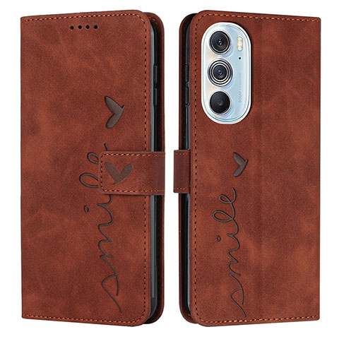 Coque Portefeuille Livre Cuir Etui Clapet Y03X pour Motorola Moto Edge 30 Pro 5G Marron