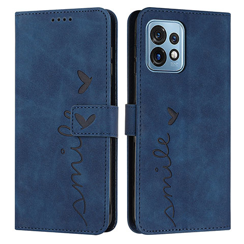 Coque Portefeuille Livre Cuir Etui Clapet Y03X pour Motorola Moto Edge 40 Pro 5G Bleu