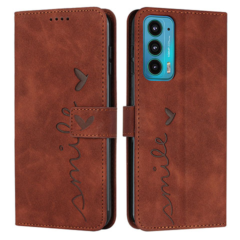 Coque Portefeuille Livre Cuir Etui Clapet Y03X pour Motorola Moto Edge Lite 5G Marron