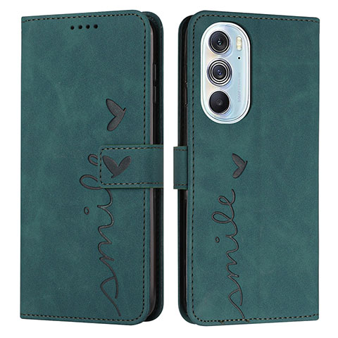 Coque Portefeuille Livre Cuir Etui Clapet Y03X pour Motorola Moto Edge Plus (2022) 5G Vert