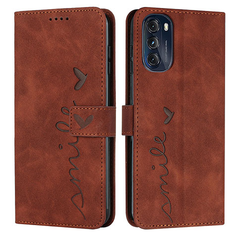 Coque Portefeuille Livre Cuir Etui Clapet Y03X pour Motorola Moto G 5G (2022) Marron