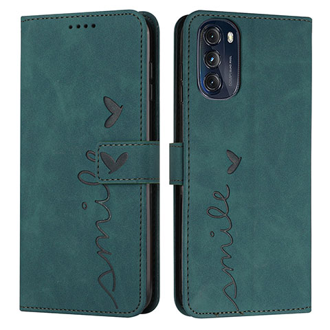 Coque Portefeuille Livre Cuir Etui Clapet Y03X pour Motorola Moto G 5G (2022) Vert