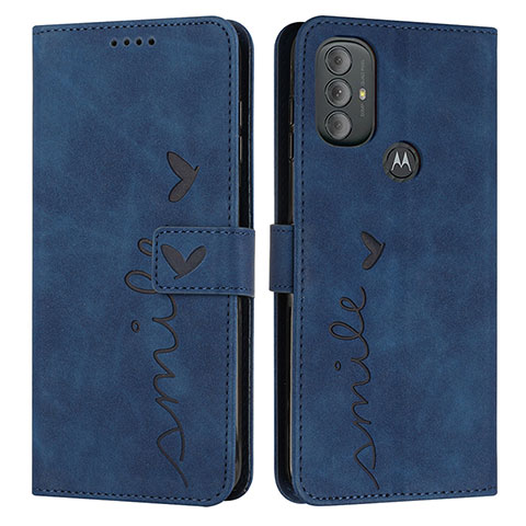 Coque Portefeuille Livre Cuir Etui Clapet Y03X pour Motorola Moto G Play Gen 2 Bleu