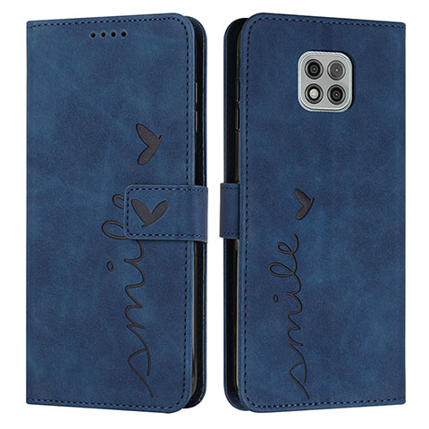 Coque Portefeuille Livre Cuir Etui Clapet Y03X pour Motorola Moto G Power (2021) Bleu