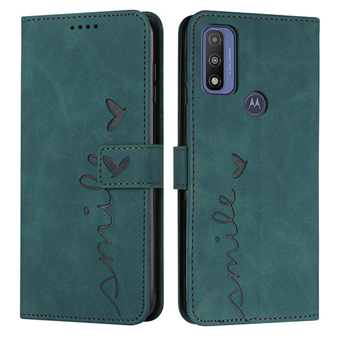 Coque Portefeuille Livre Cuir Etui Clapet Y03X pour Motorola Moto G Pure Vert