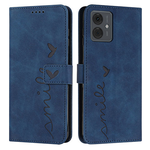 Coque Portefeuille Livre Cuir Etui Clapet Y03X pour Motorola Moto G14 Bleu