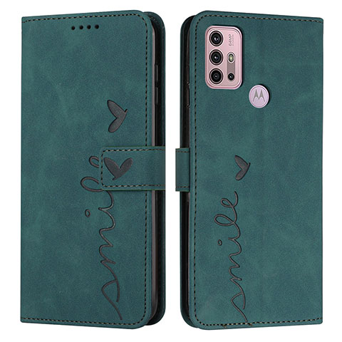 Coque Portefeuille Livre Cuir Etui Clapet Y03X pour Motorola Moto G20 Vert