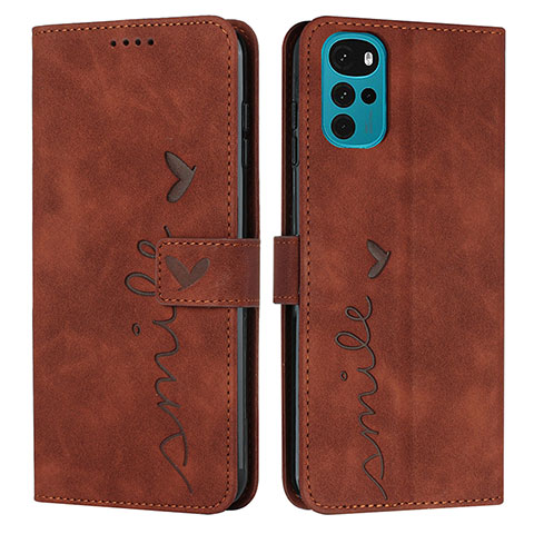 Coque Portefeuille Livre Cuir Etui Clapet Y03X pour Motorola Moto G22 Marron