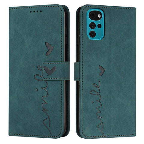 Coque Portefeuille Livre Cuir Etui Clapet Y03X pour Motorola Moto G22 Vert