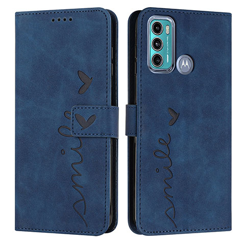 Coque Portefeuille Livre Cuir Etui Clapet Y03X pour Motorola Moto G40 Fusion Bleu