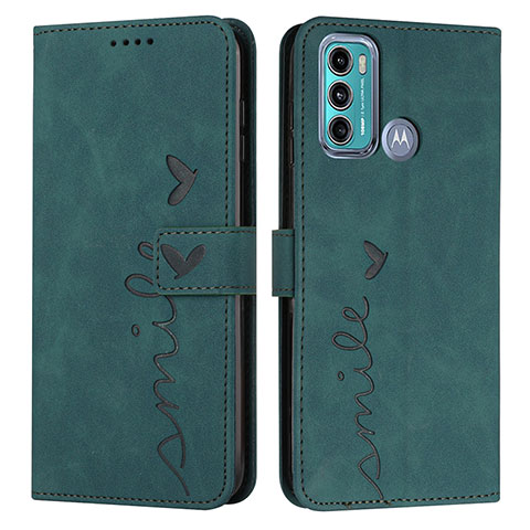 Coque Portefeuille Livre Cuir Etui Clapet Y03X pour Motorola Moto G40 Fusion Vert