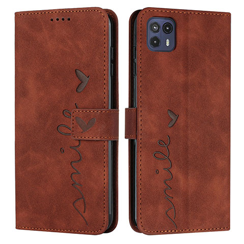 Coque Portefeuille Livre Cuir Etui Clapet Y03X pour Motorola Moto G50 5G Marron