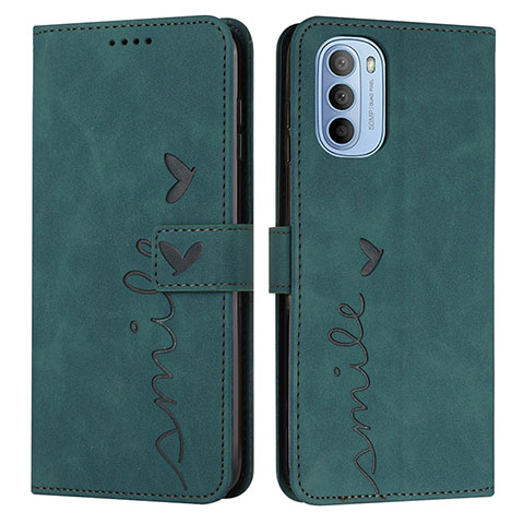 Coque Portefeuille Livre Cuir Etui Clapet Y03X pour Motorola Moto G51 5G Vert