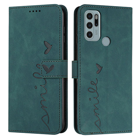 Coque Portefeuille Livre Cuir Etui Clapet Y03X pour Motorola Moto G60s Vert