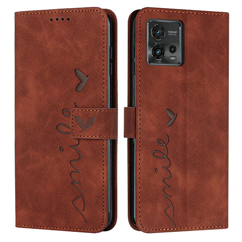 Coque Portefeuille Livre Cuir Etui Clapet Y03X pour Motorola Moto G72 Marron