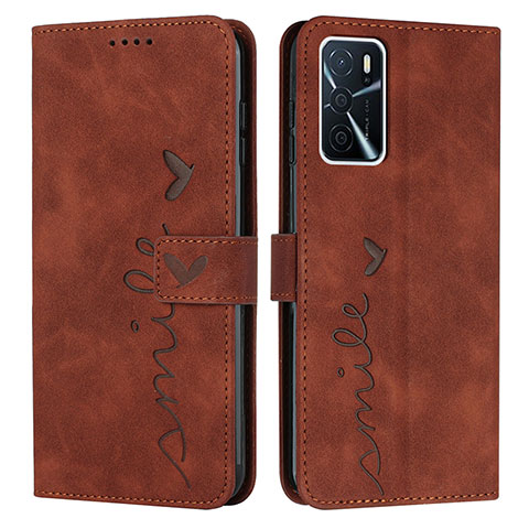 Coque Portefeuille Livre Cuir Etui Clapet Y03X pour Oppo A16s Marron