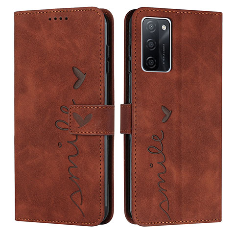 Coque Portefeuille Livre Cuir Etui Clapet Y03X pour Oppo A55S 5G Marron