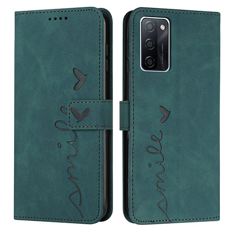 Coque Portefeuille Livre Cuir Etui Clapet Y03X pour Oppo A55S 5G Vert