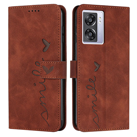 Coque Portefeuille Livre Cuir Etui Clapet Y03X pour Oppo A56S 5G Marron