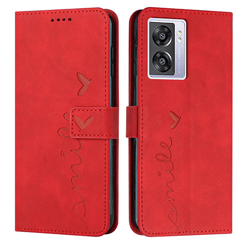 Coque Portefeuille Livre Cuir Etui Clapet Y03X pour Oppo A57 5G Rouge