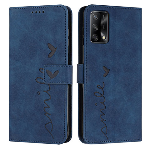 Coque Portefeuille Livre Cuir Etui Clapet Y03X pour Oppo A74 4G Bleu