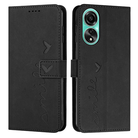 Coque Portefeuille Livre Cuir Etui Clapet Y03X pour Oppo A78 4G Noir