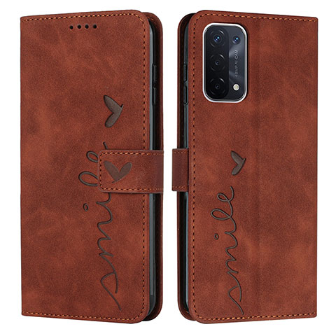 Coque Portefeuille Livre Cuir Etui Clapet Y03X pour Oppo A93 5G Marron