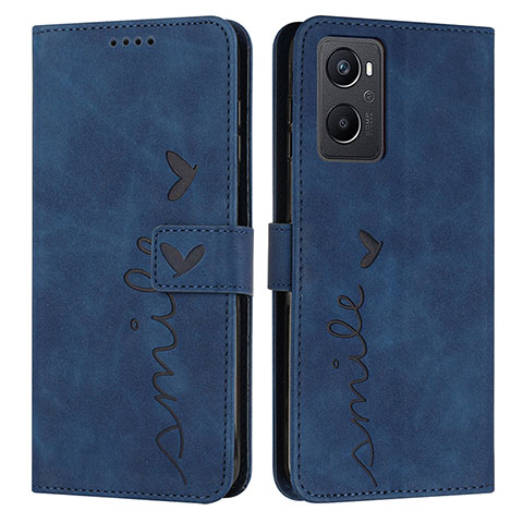 Coque Portefeuille Livre Cuir Etui Clapet Y03X pour Oppo A96 4G Bleu