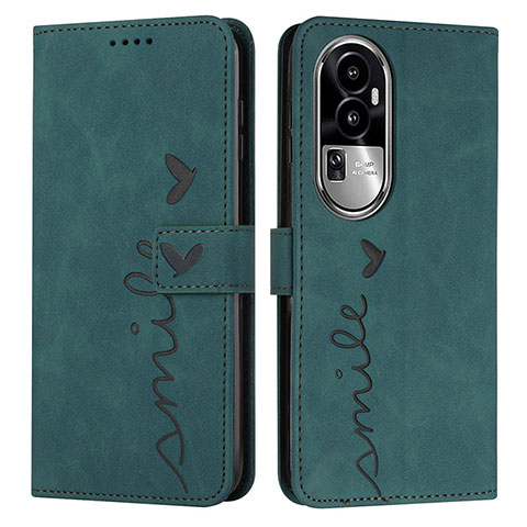 Coque Portefeuille Livre Cuir Etui Clapet Y03X pour Oppo Reno10 Pro+ Plus 5G Vert