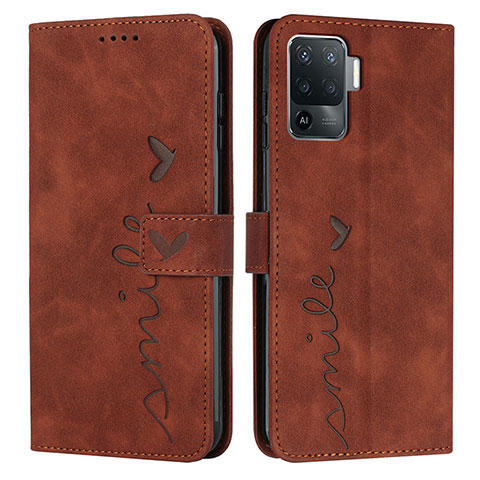 Coque Portefeuille Livre Cuir Etui Clapet Y03X pour Oppo Reno5 Lite Marron