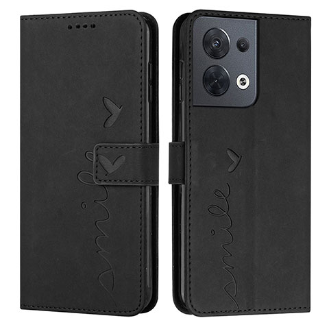 Coque Portefeuille Livre Cuir Etui Clapet Y03X pour Oppo Reno8 5G Noir