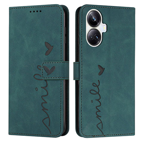 Coque Portefeuille Livre Cuir Etui Clapet Y03X pour Realme 10 Pro+ Plus 5G Vert