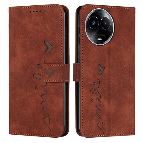 Coque Portefeuille Livre Cuir Etui Clapet Y03X pour Realme 11 5G Marron