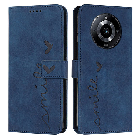 Coque Portefeuille Livre Cuir Etui Clapet Y03X pour Realme 11 Pro 5G Bleu