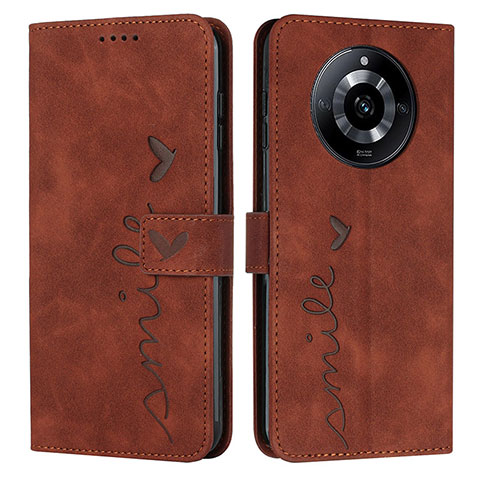 Coque Portefeuille Livre Cuir Etui Clapet Y03X pour Realme 11 Pro+ Plus 5G Marron