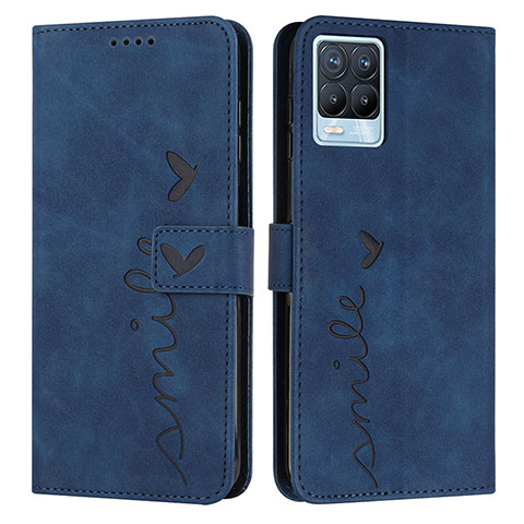 Coque Portefeuille Livre Cuir Etui Clapet Y03X pour Realme 8 4G Bleu