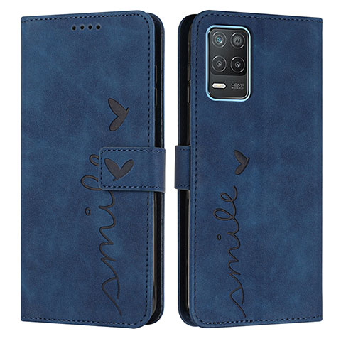 Coque Portefeuille Livre Cuir Etui Clapet Y03X pour Realme 8 5G Bleu