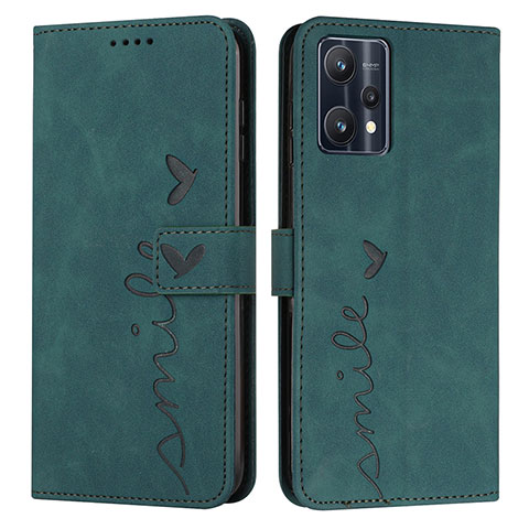 Coque Portefeuille Livre Cuir Etui Clapet Y03X pour Realme 9 5G Vert