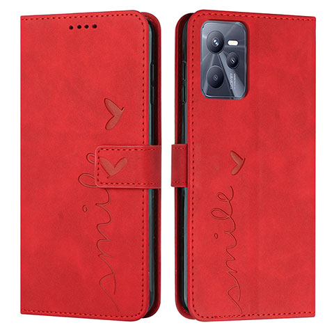 Coque Portefeuille Livre Cuir Etui Clapet Y03X pour Realme C35 Rouge