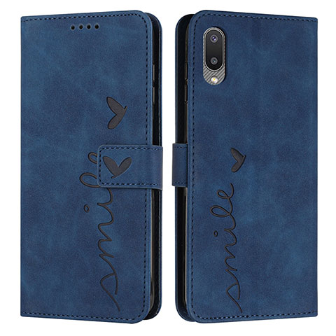 Coque Portefeuille Livre Cuir Etui Clapet Y03X pour Samsung Galaxy A02 Bleu