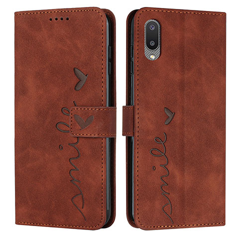 Coque Portefeuille Livre Cuir Etui Clapet Y03X pour Samsung Galaxy A02 Marron